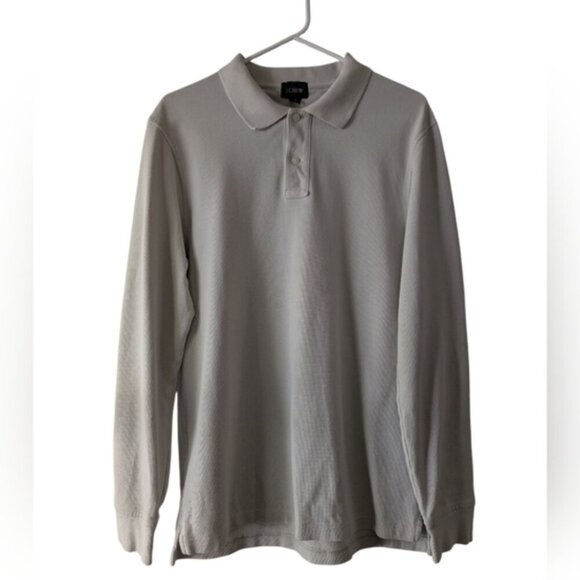 J. Crew Other - J.Crew Long Sleeve Polo Shirt Men’s Medium Beige Classic Cotton